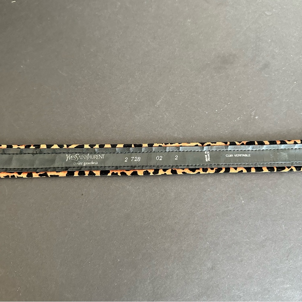 🚫SOLD Yves Saint Laurent Vintage Leather Animal Print Belt - Picture 3 of 6